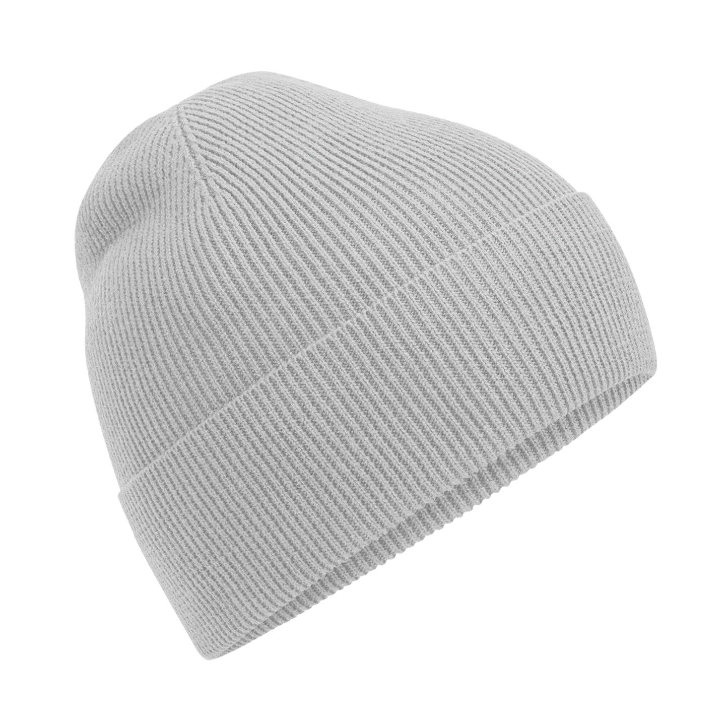 Light Grey - Front - Beechfield Unisex Adult Fine Knit Organic Beanie