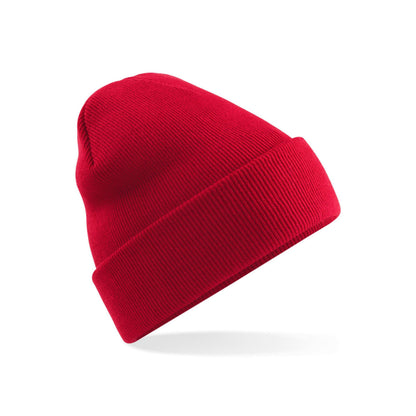 Classic Red - Back - Beechfield Original Cuffed Polylana Beanie