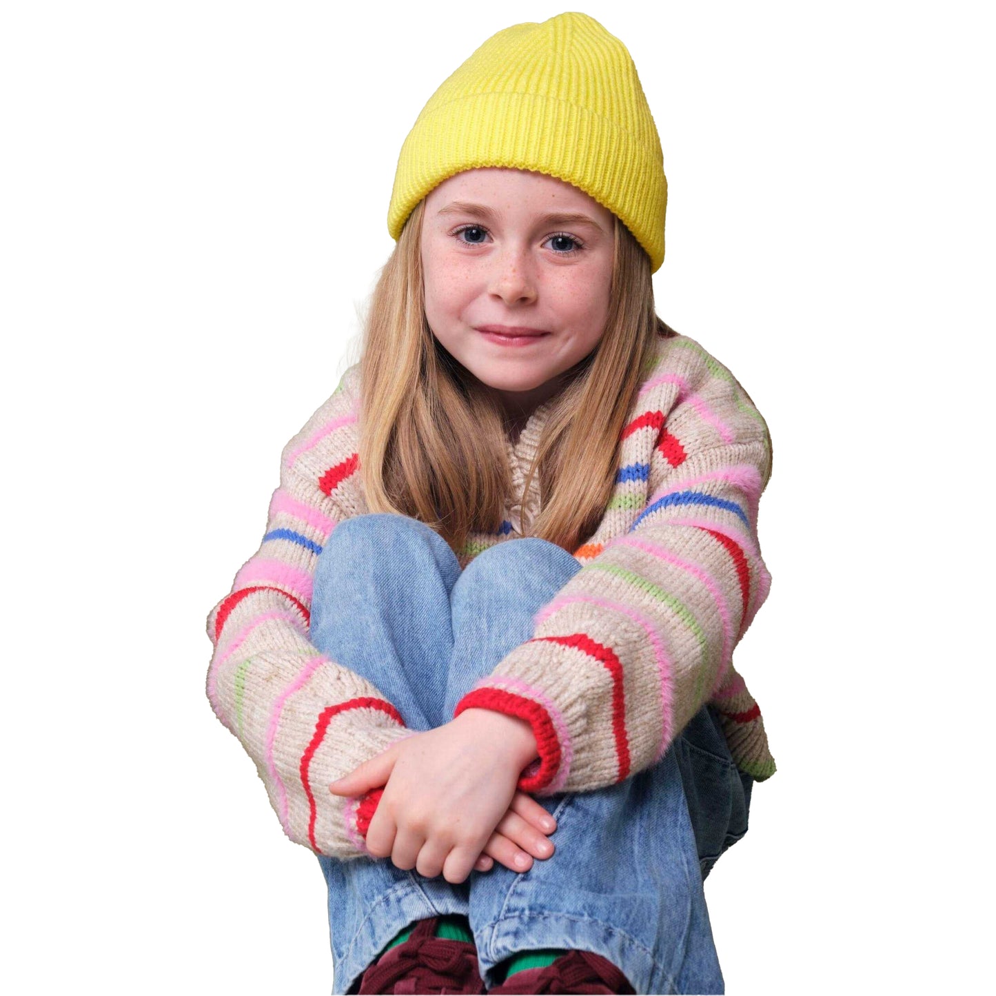 Lemon - Side - Beechfield Childrens-Kids Fashion Beanie