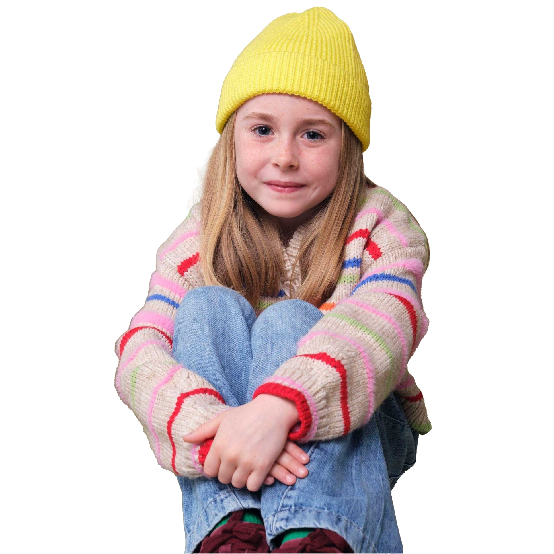 Lemon - Side - Beechfield Childrens-Kids Fashion Beanie
