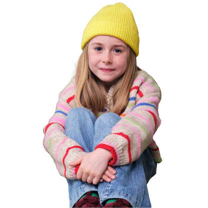 Lemon - Side - Beechfield Childrens-Kids Fashion Beanie