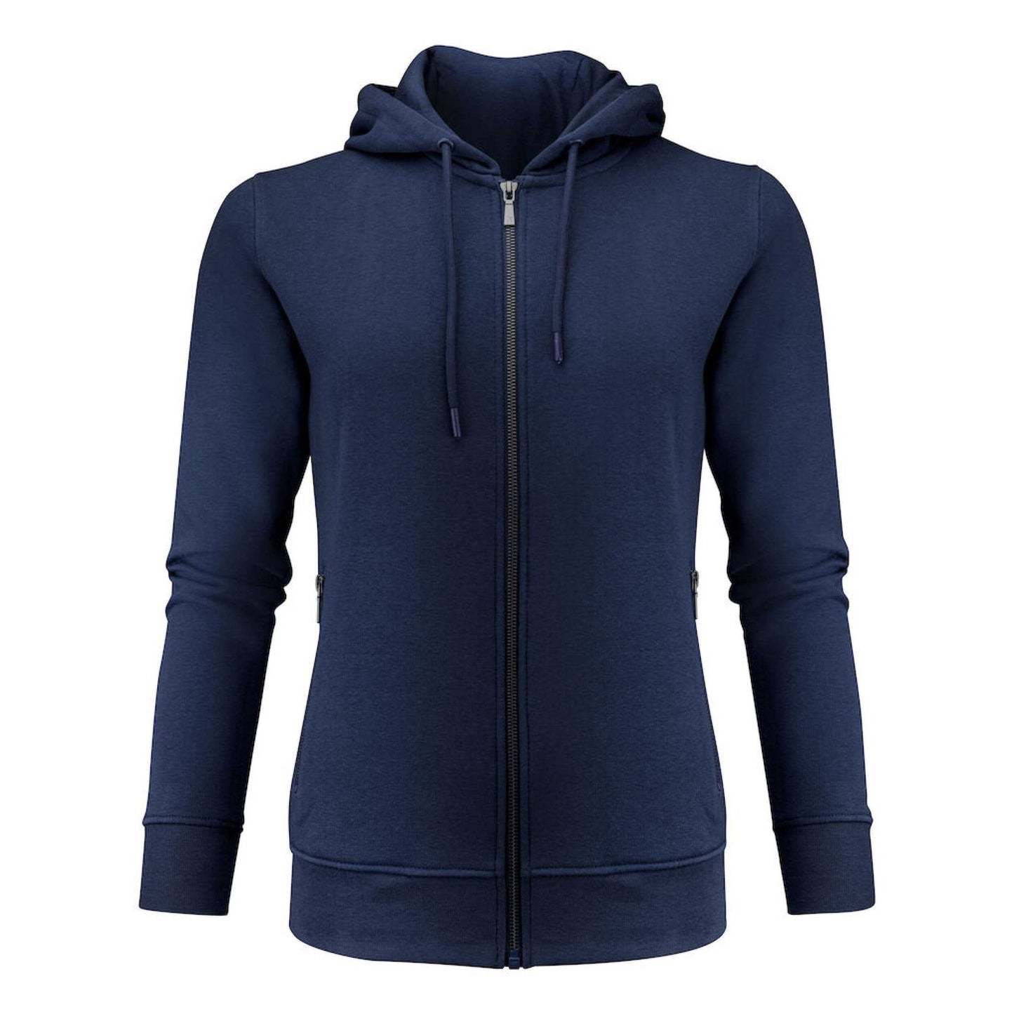 Navy - Front - James Harvest Womens-Ladies Westwood Full Zip Hoodie