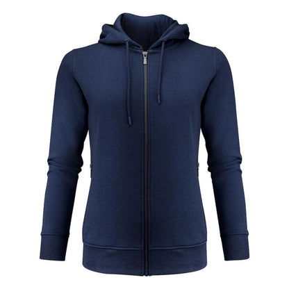 Navy - Front - James Harvest Womens-Ladies Westwood Full Zip Hoodie