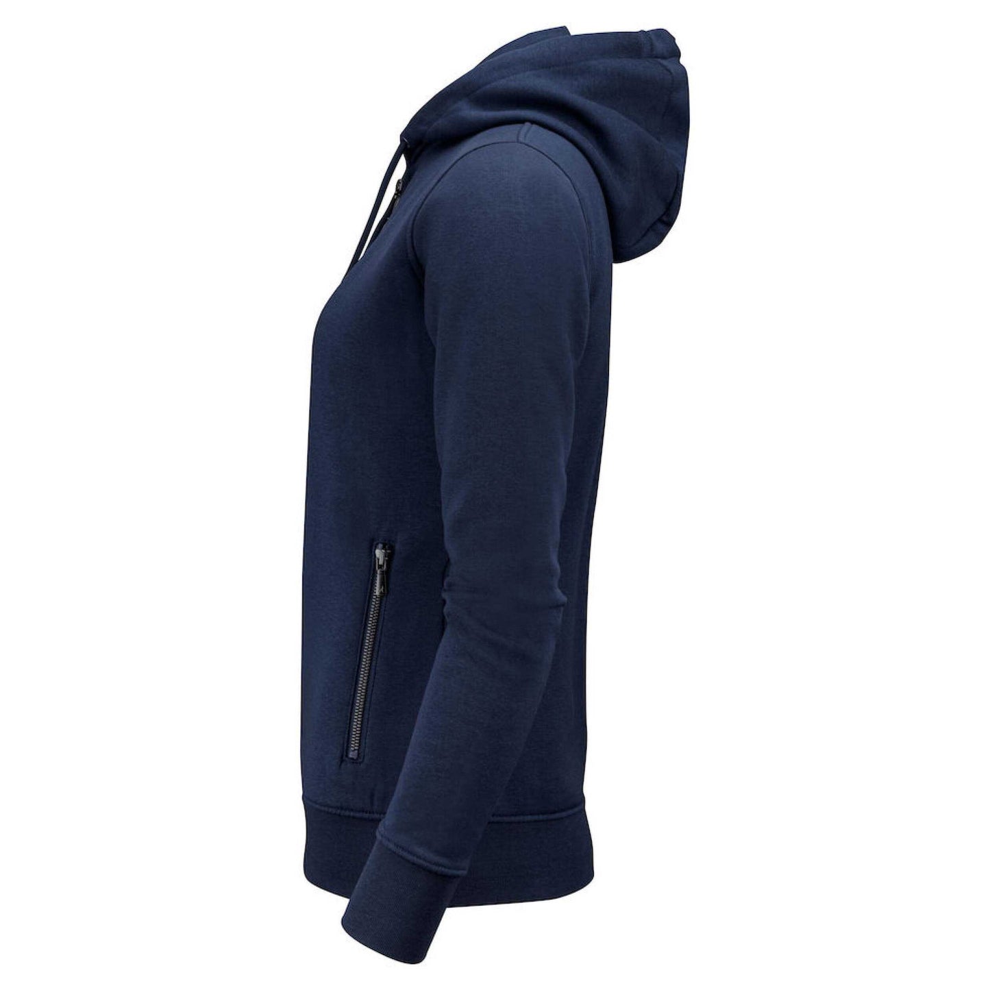 Navy - Side - James Harvest Womens-Ladies Westwood Full Zip Hoodie