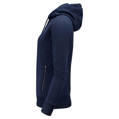 Navy - Side - James Harvest Womens-Ladies Westwood Full Zip Hoodie