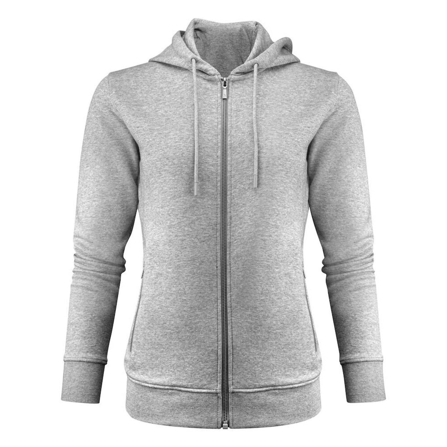 Grey Melange - Front - James Harvest Womens-Ladies Westwood Full Zip Hoodie