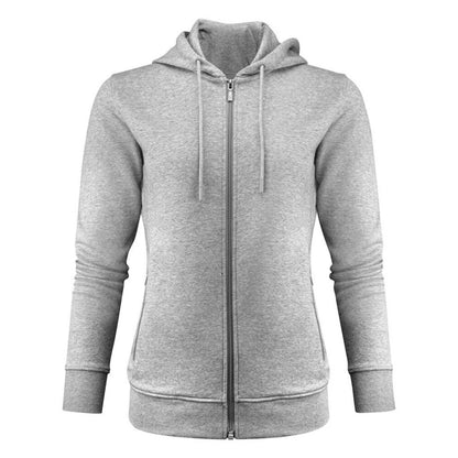 Grey Melange - Front - James Harvest Womens-Ladies Westwood Full Zip Hoodie