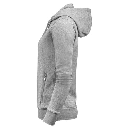 Grey Melange - Side - James Harvest Womens-Ladies Westwood Full Zip Hoodie