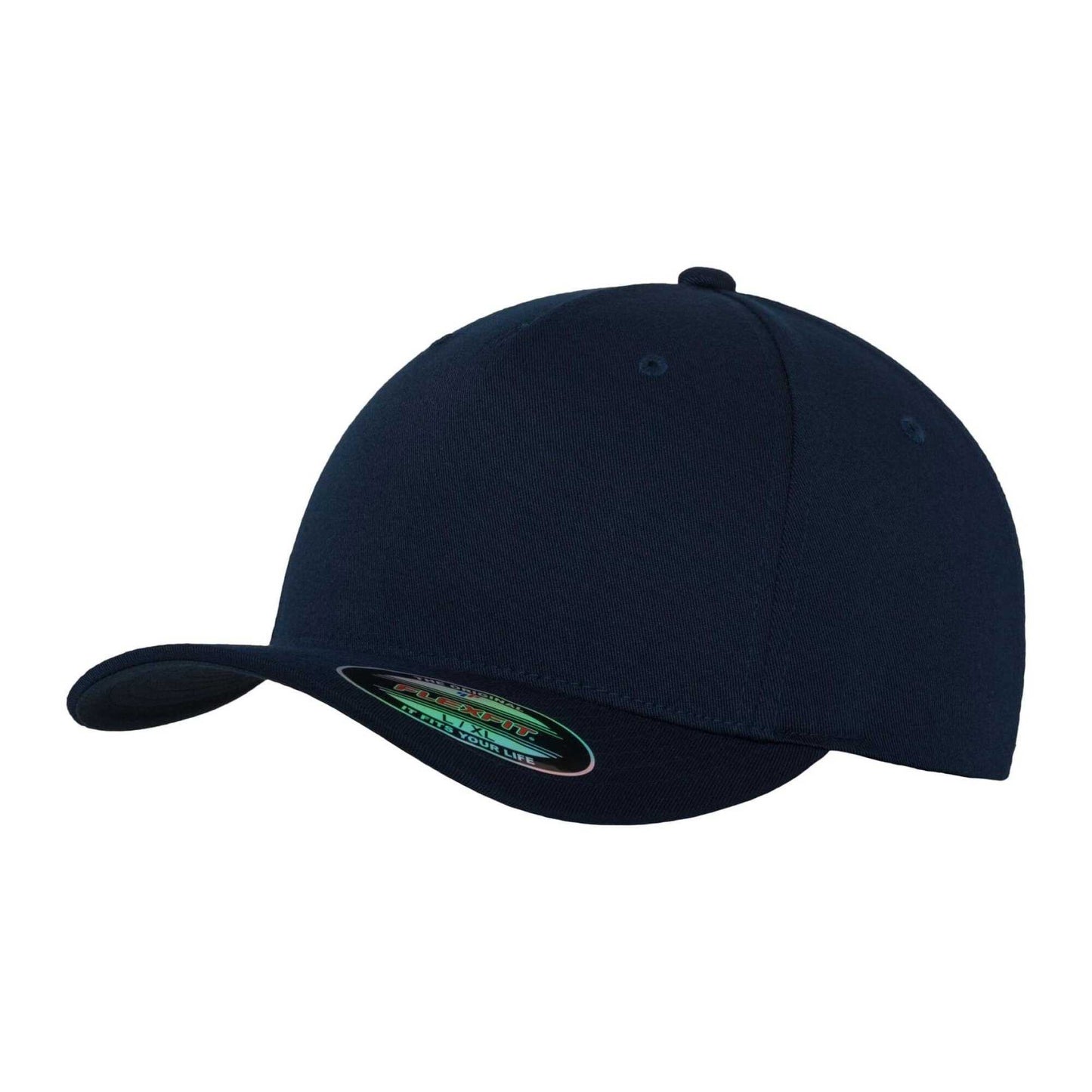 Navy - Front - Flexfit 5 Panel Baseball Cap
