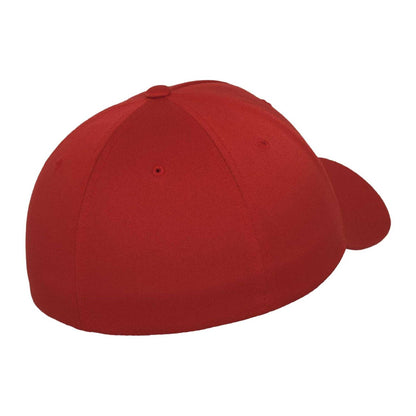Red - Side - Flexfit 5 Panel Baseball Cap