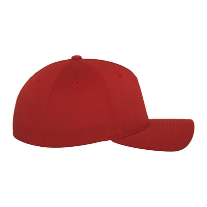 Red - Pack Shot - Flexfit 5 Panel Baseball Cap