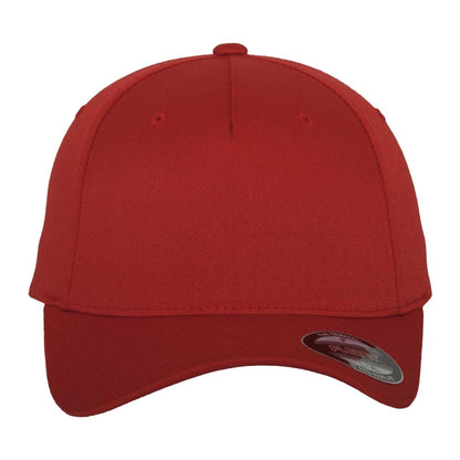 Red - Close up - Flexfit 5 Panel Baseball Cap