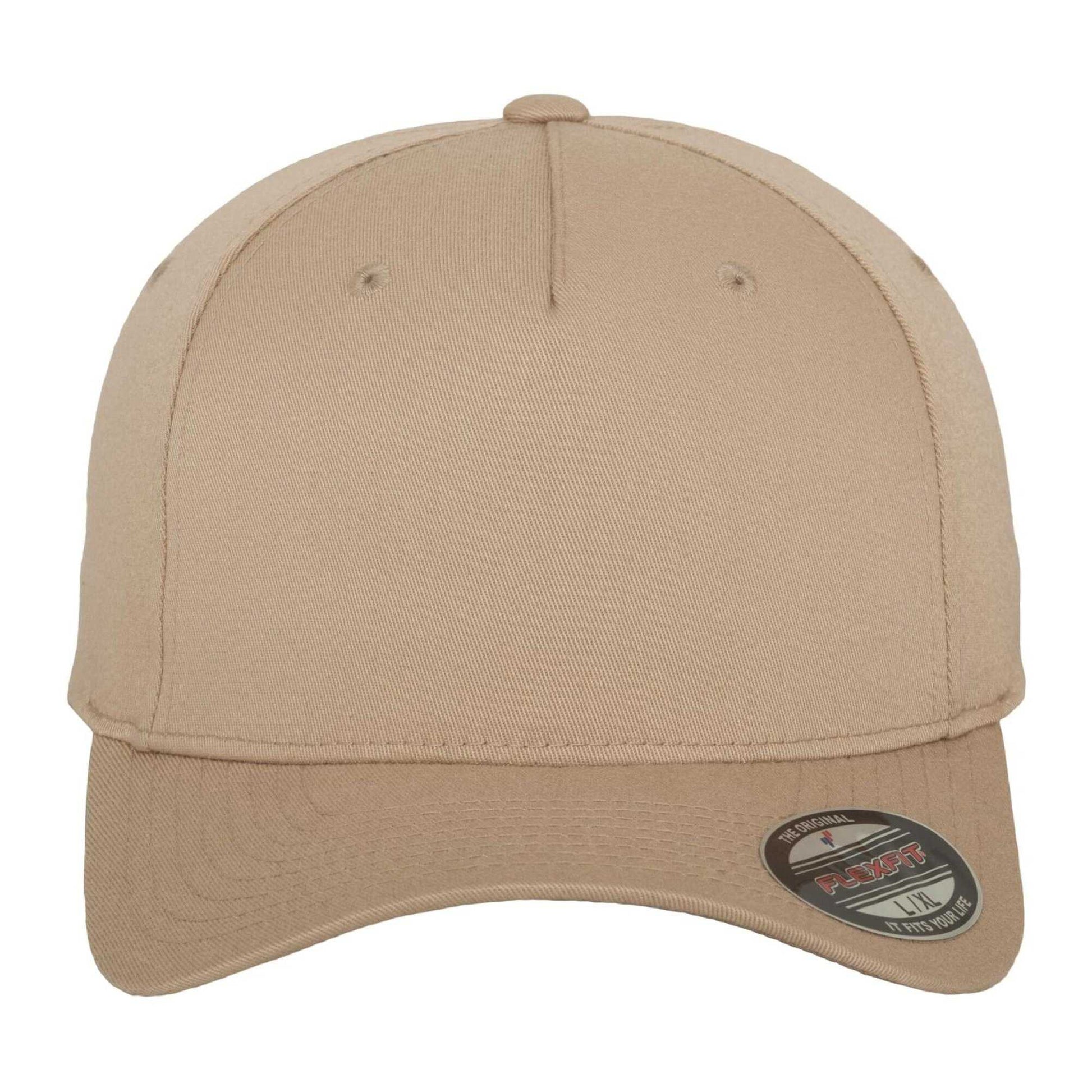 Khaki Brown - Pack Shot - Flexfit 5 Panel Baseball Cap