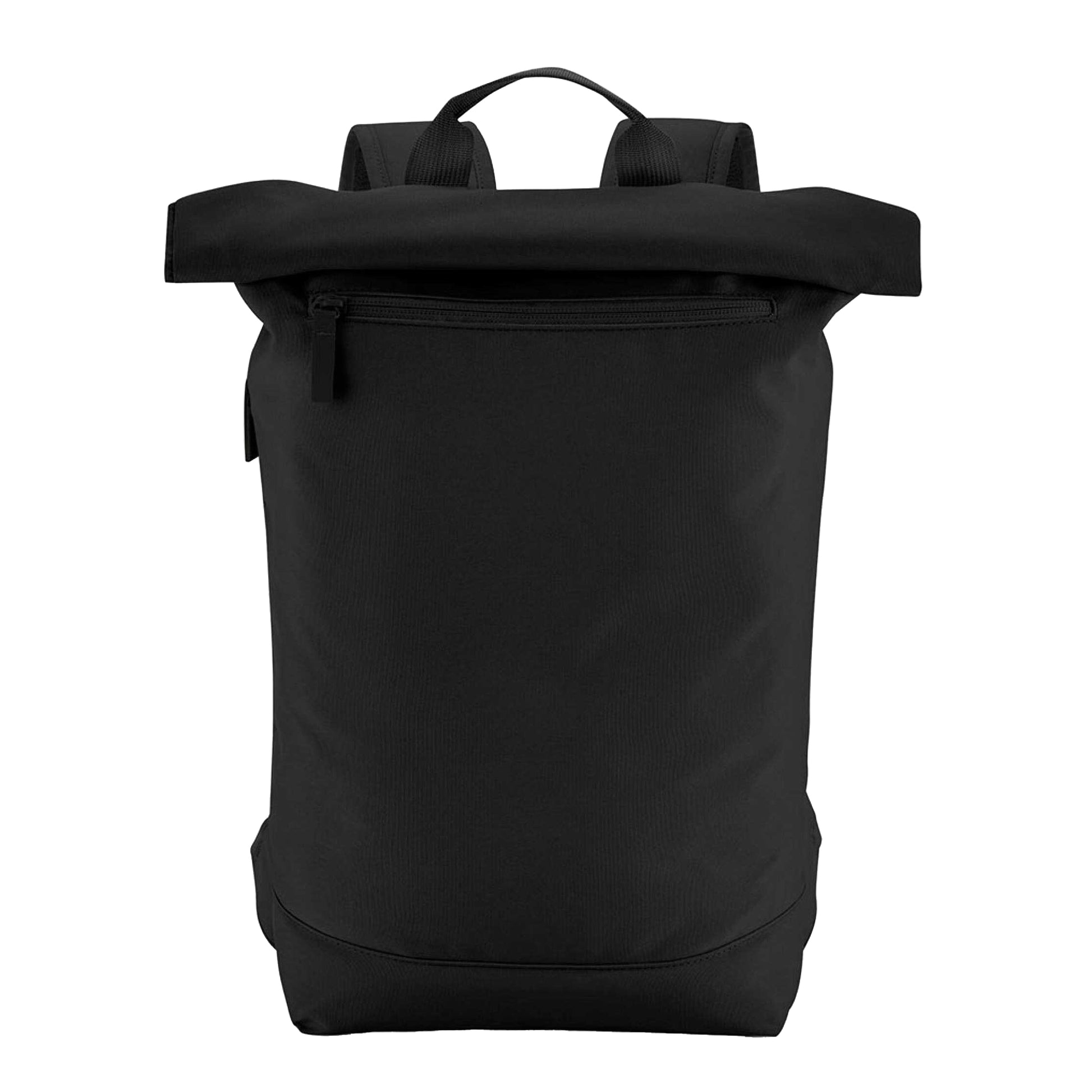 Black - Side - Bagbase Simplicity Lite Roll Top Backpack