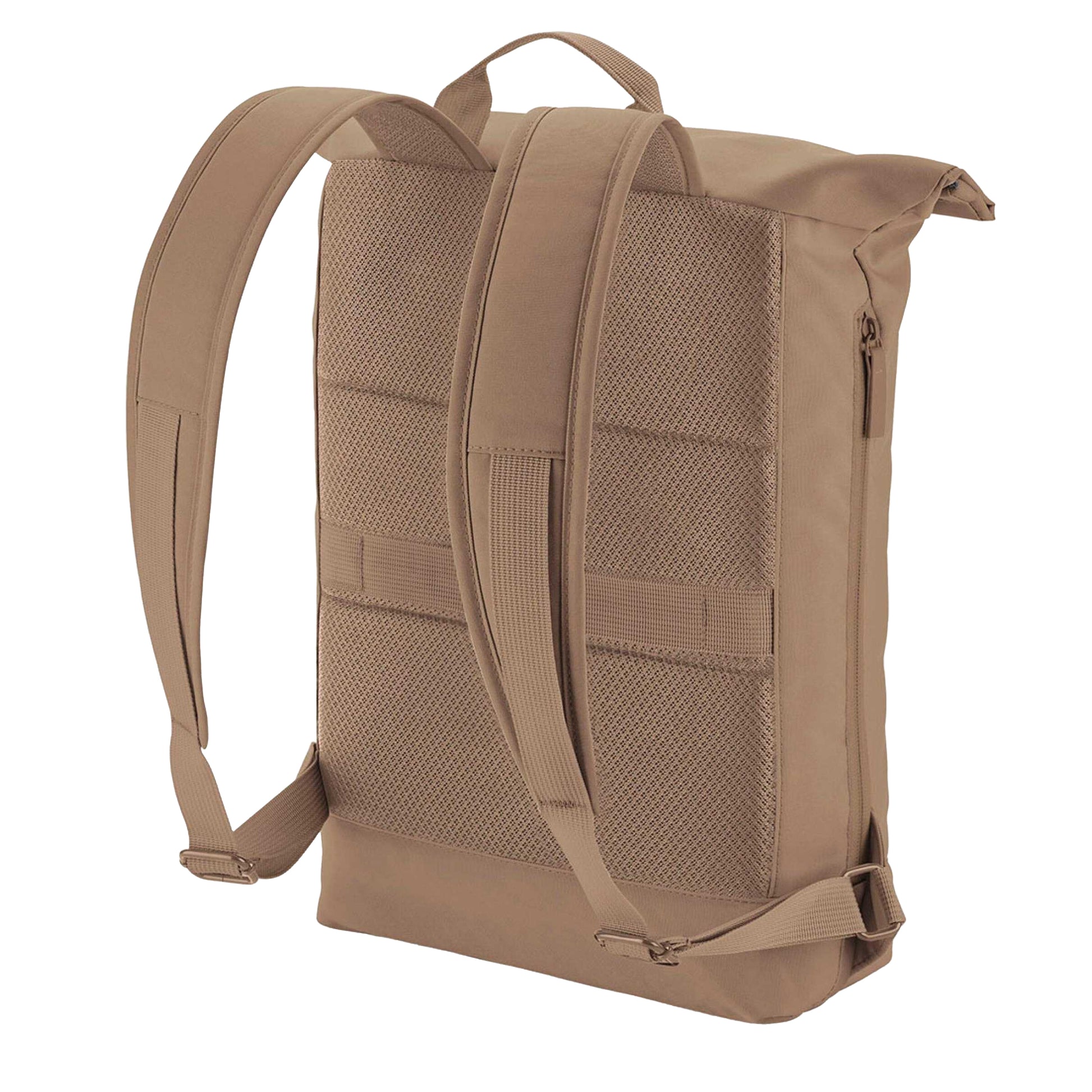 Hazelnut - Back - Bagbase Simplicity Lite Roll Top Backpack