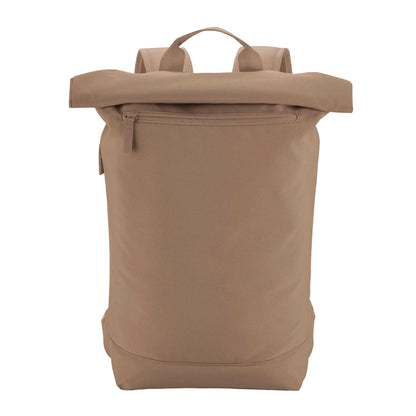 Hazelnut - Side - Bagbase Simplicity Lite Roll Top Backpack
