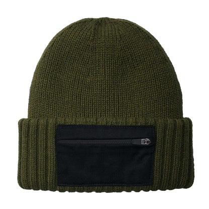 Military Green-Black - Back - Beechfield Unisex Adult Zip Patch Beanie