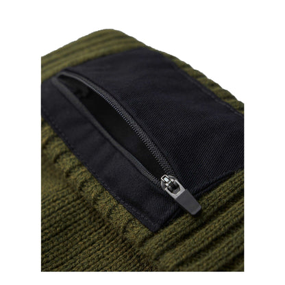 Military Green-Black - Pack Shot - Beechfield Unisex Adult Zip Patch Beanie