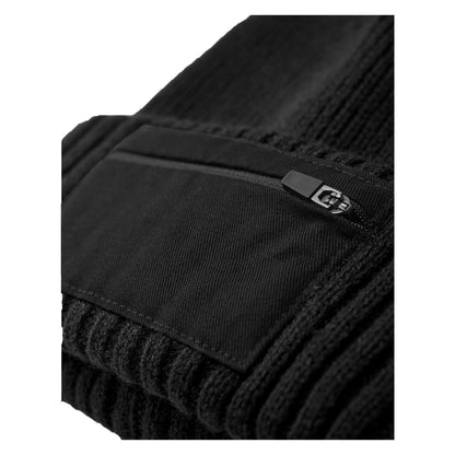 Black - Side - Beechfield Unisex Adult Zip Patch Beanie