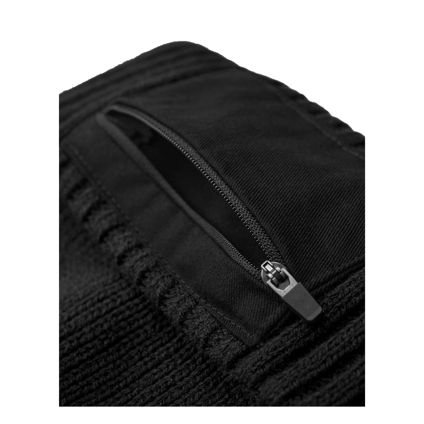 Black - Pack Shot - Beechfield Unisex Adult Zip Patch Beanie
