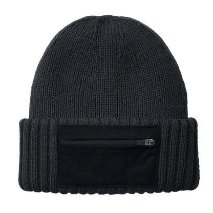 Graphite Grey-Black - Back - Beechfield Unisex Adult Zip Patch Beanie