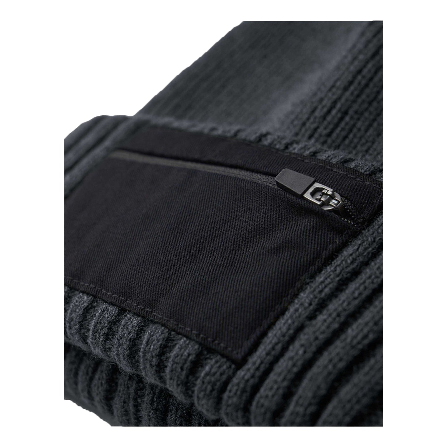 Graphite Grey-Black - Side - Beechfield Unisex Adult Zip Patch Beanie