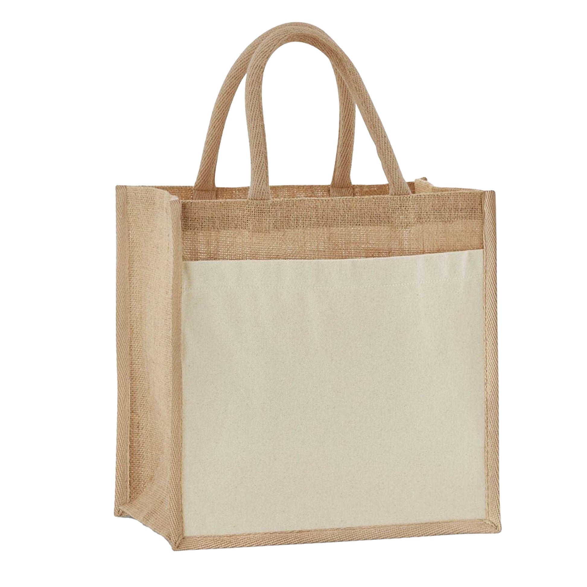Natural - Front - Westford Mill Starched Jute Midi Tote Bag