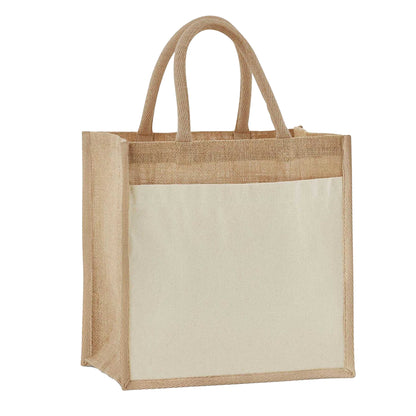 Natural - Front - Westford Mill Starched Jute Midi Tote Bag