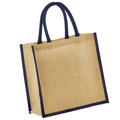 Natural-Navy - Back - Westford Mill Starched Jute Mini Gift Bag
