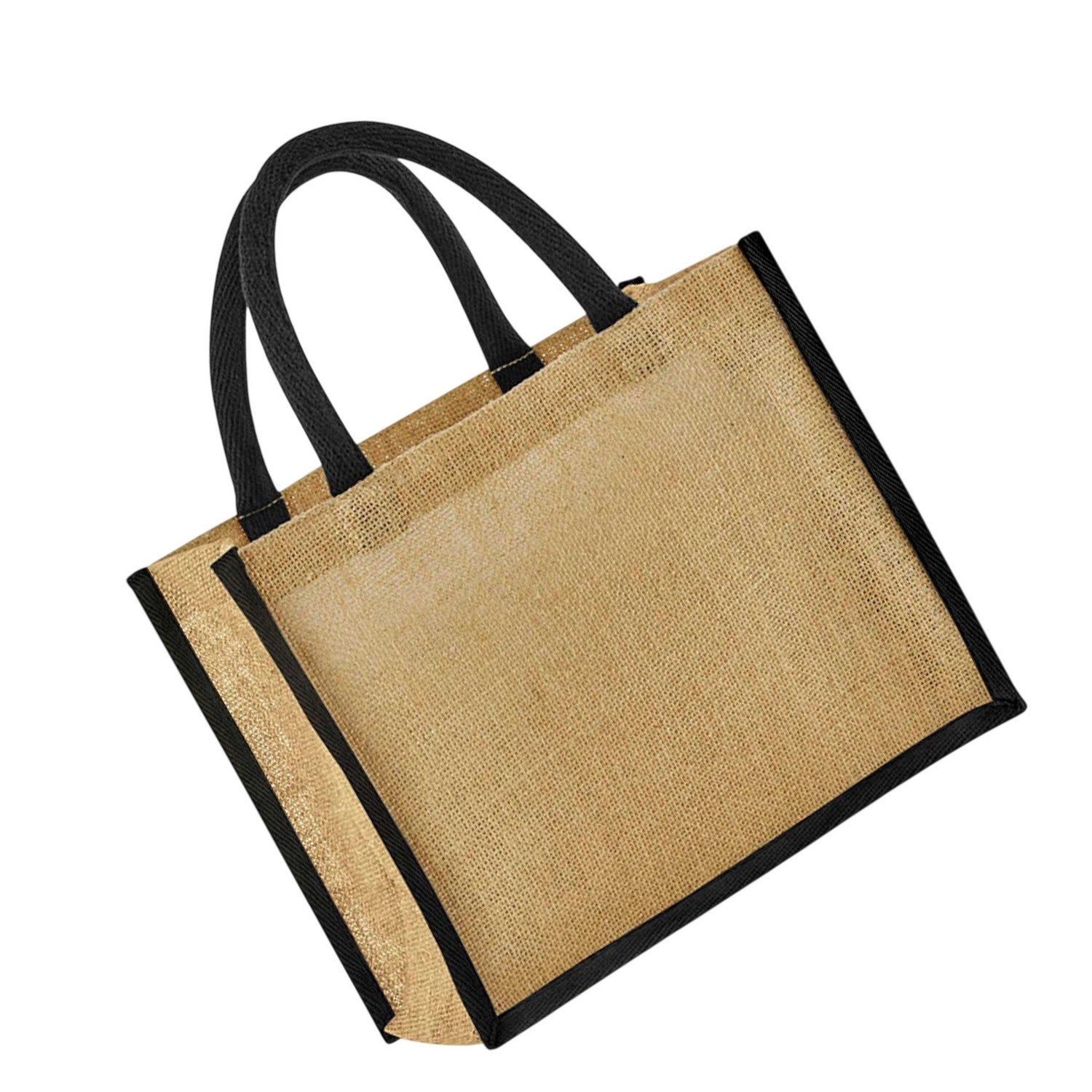 Natural-Black - Back - Westford Mill Starched Jute Midi Tote Bag
