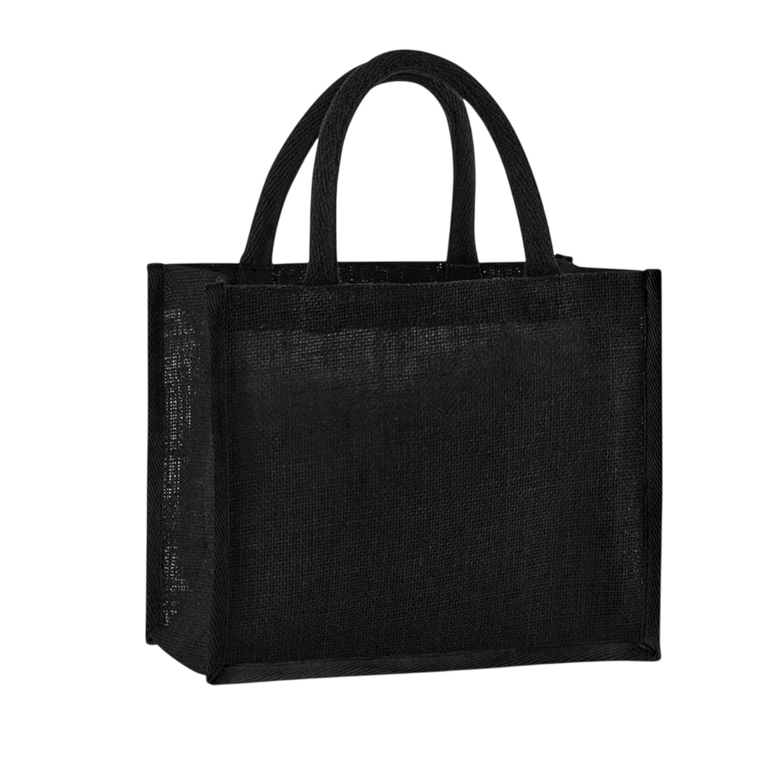 Black - Front - Westford Mill Starched Jute Midi Tote Bag