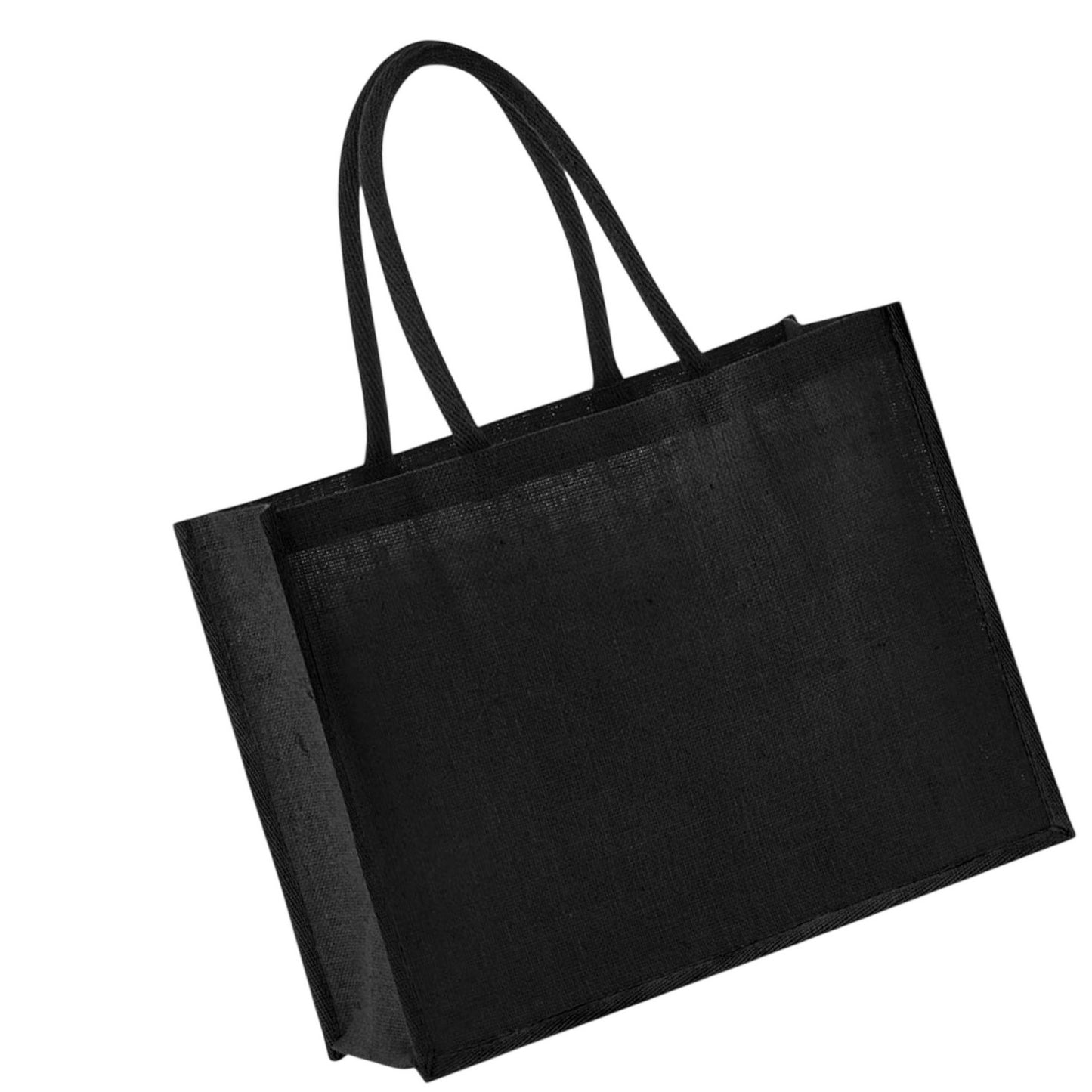 Black - Back - Westford Mill Classic Starched Jute Tote Bag