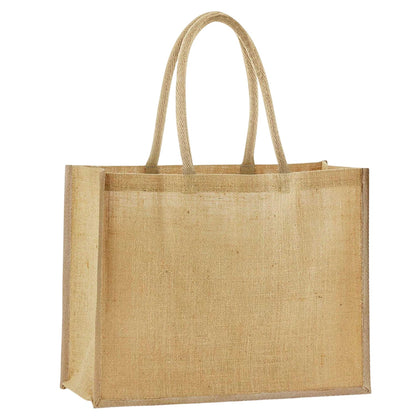 Natural - Front - Westford Mill Classic Starched Jute Tote Bag