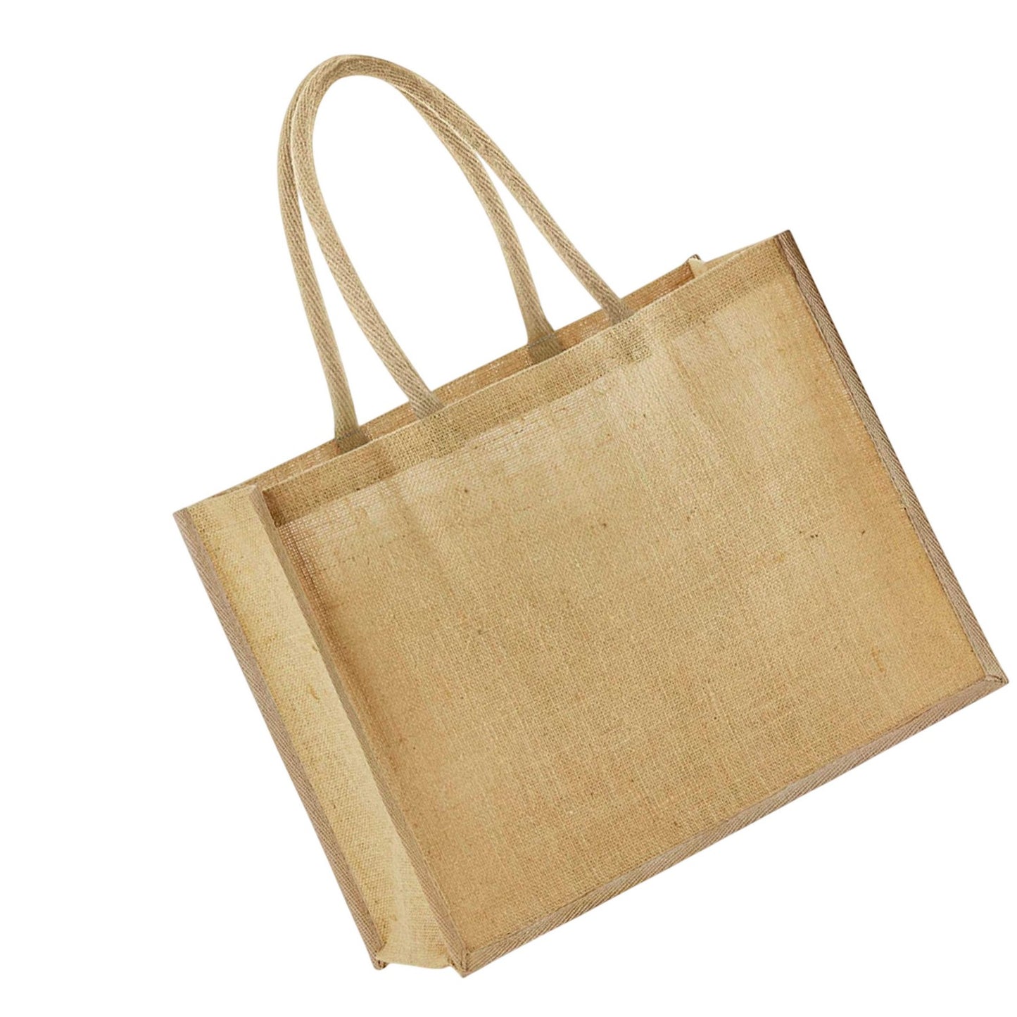 Natural - Back - Westford Mill Classic Starched Jute Tote Bag