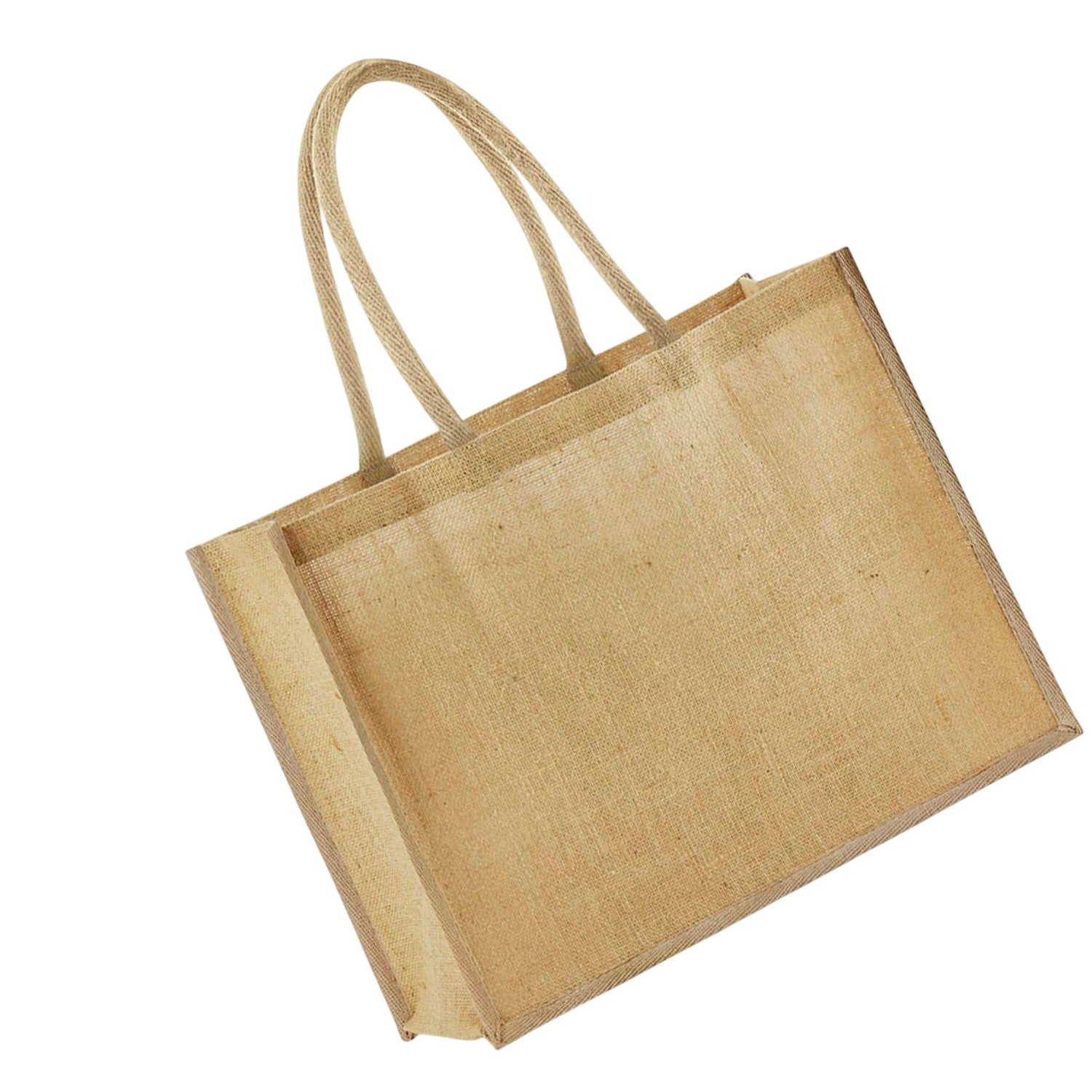 Natural - Back - Westford Mill Classic Starched Jute Tote Bag