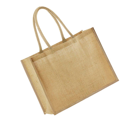 Natural - Back - Westford Mill Classic Starched Jute Tote Bag