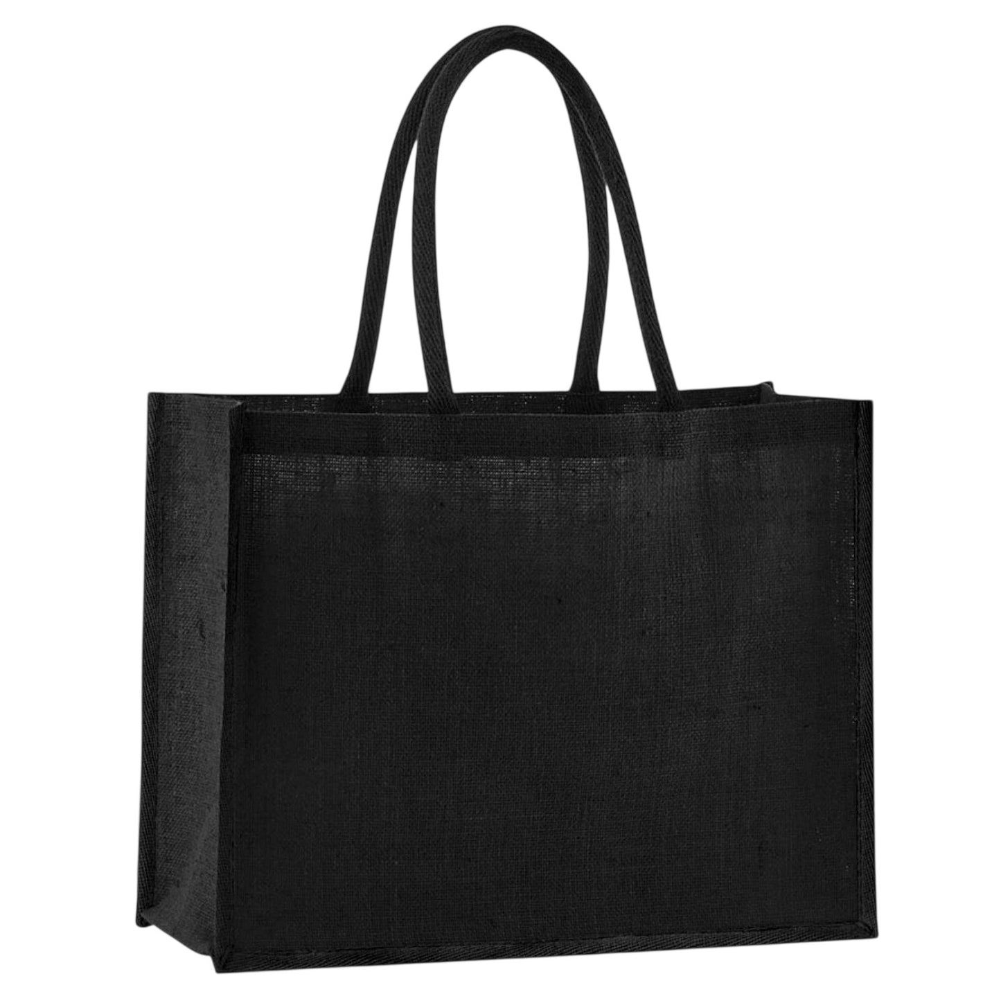 Black - Front - Westford Mill Classic Starched Jute Tote Bag