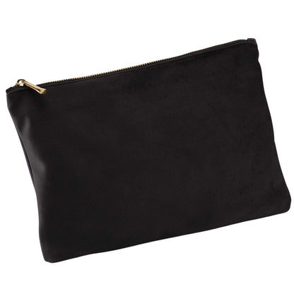 Black Onyx - Back - Bagbase Plain Velvet Pouch