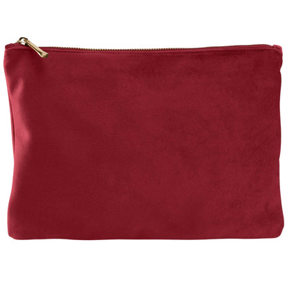 Ruby Red - Front - Bagbase Plain Velvet Pouch