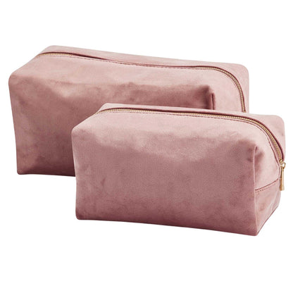 Rose Quartz - Side - Bagbase Velvet Toiletry Bag