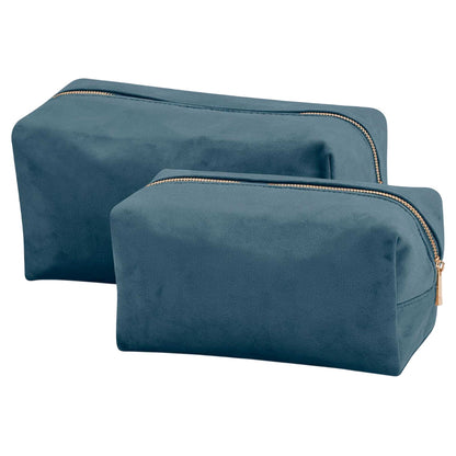 Blue Topaz - Side - Bagbase Velvet Toiletry Bag