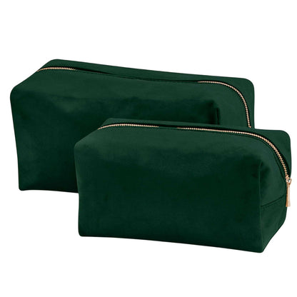 Dark Emerald - Side - Bagbase Velvet Toiletry Bag