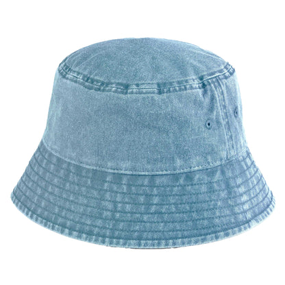 Vintage Light Denim - Front - Beechfield Unisex Adult Vintage Bucket Hat