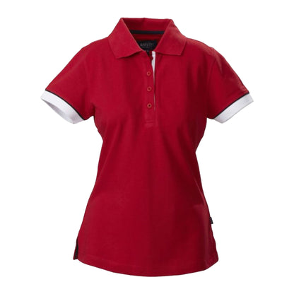 Red - Front - James Harvest Womens-Ladies Antreville Polo Shirt