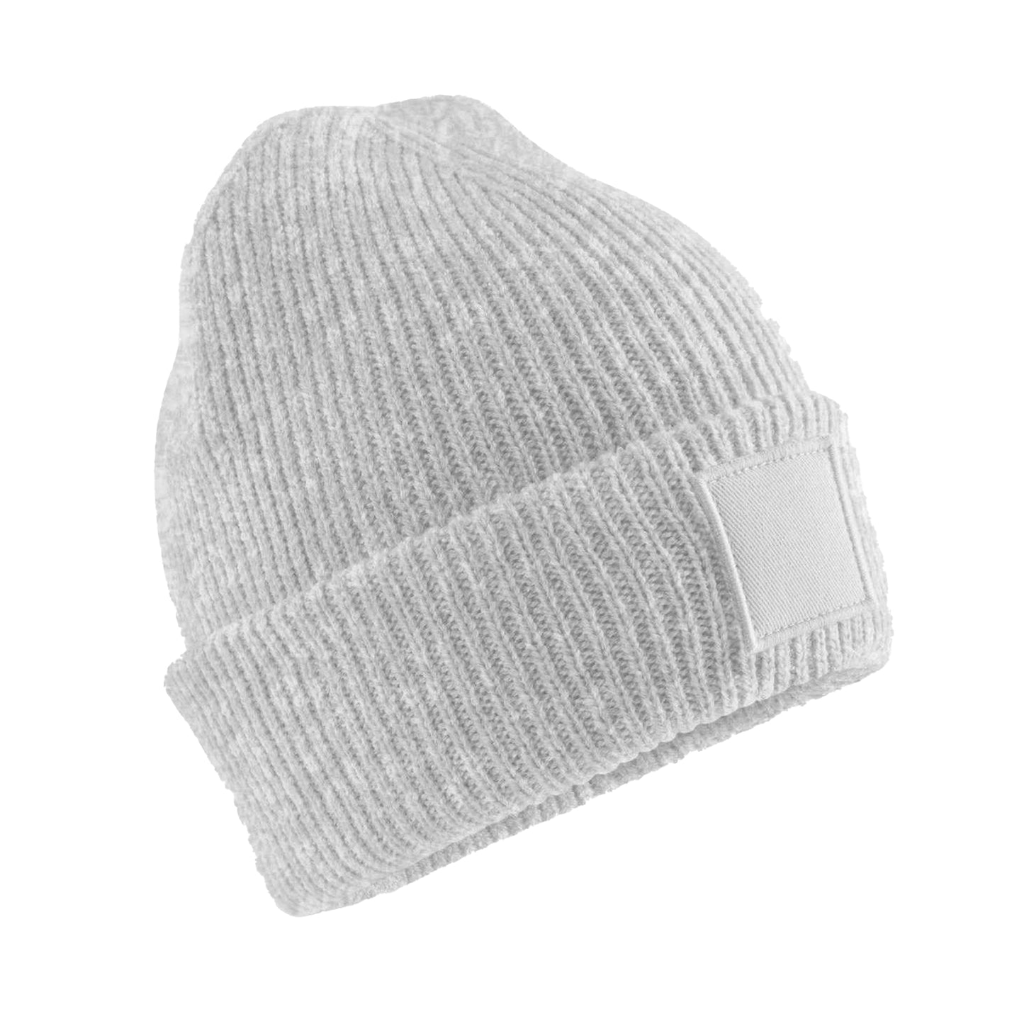 Cloudy Grey - Front - Beechfield Childrens-Kids Tonal Patch Cuffed Beanie