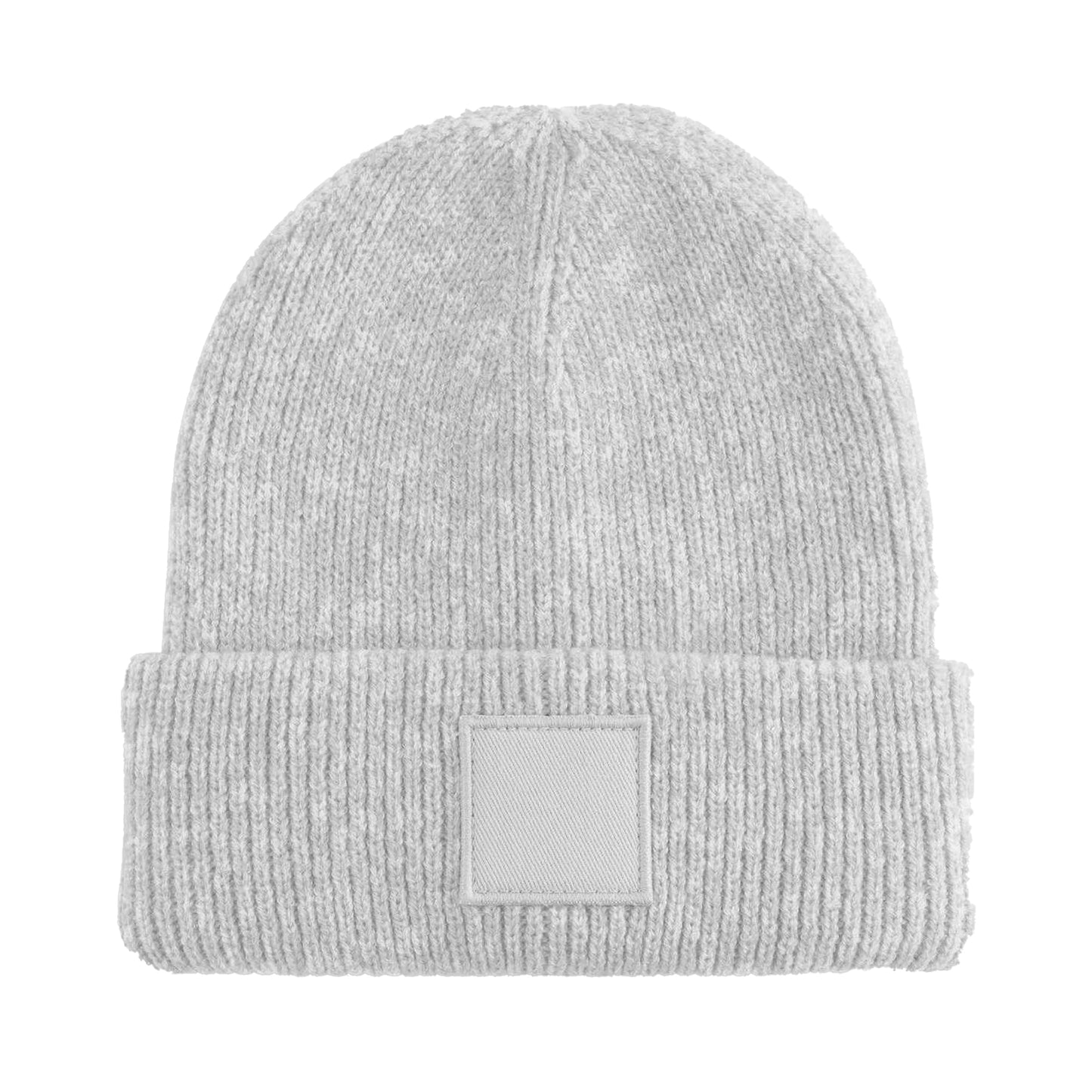 Cloudy Grey - Back - Beechfield Childrens-Kids Tonal Patch Cuffed Beanie