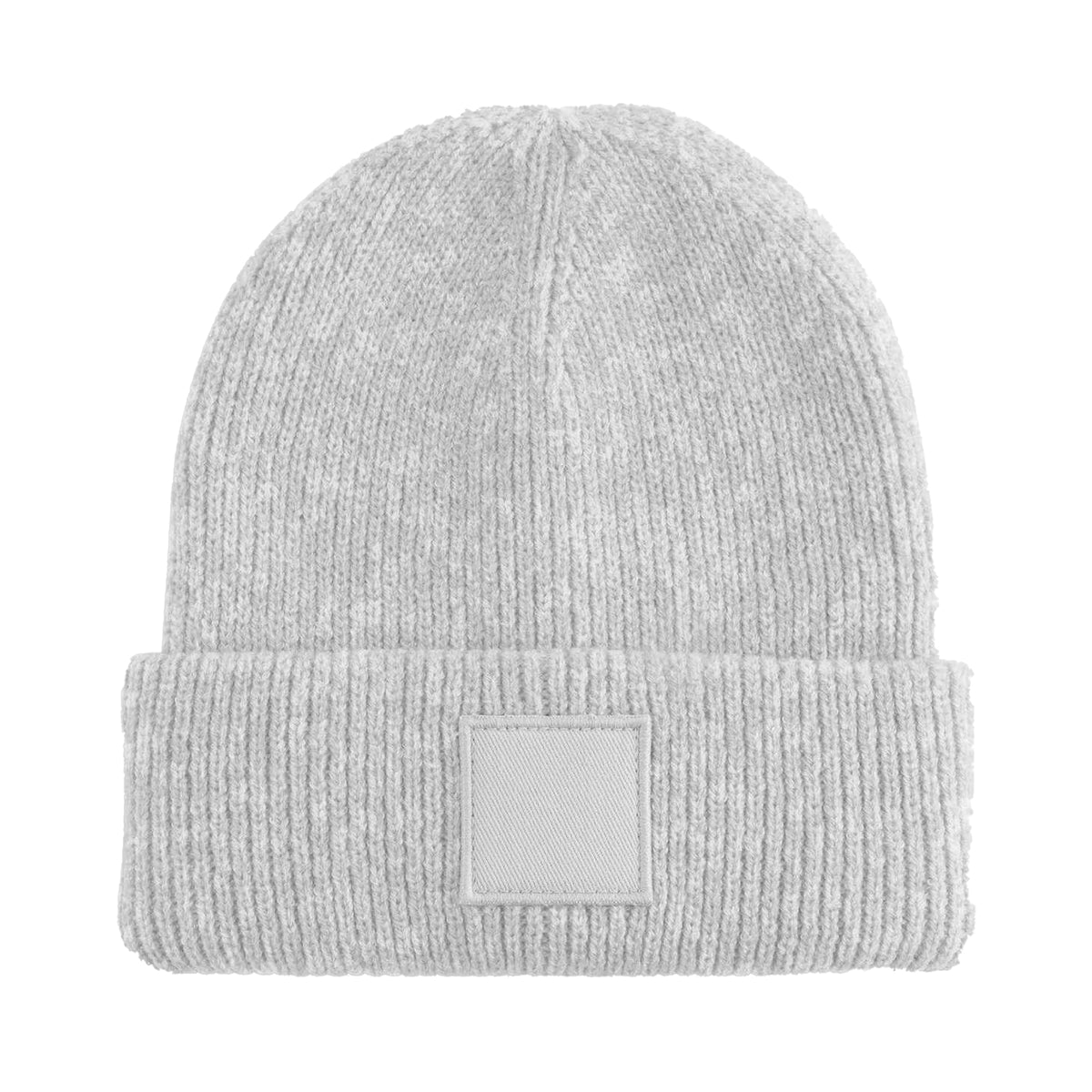 Cloudy Grey - Back - Beechfield Childrens-Kids Tonal Patch Cuffed Beanie