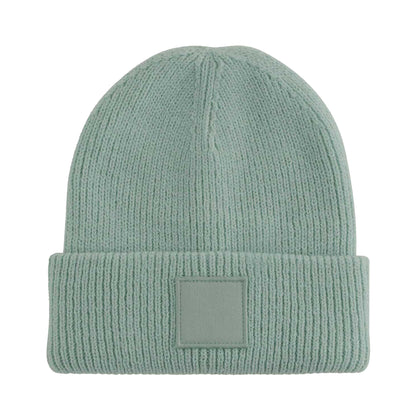 Dusty Green - Back - Beechfield Childrens-Kids Tonal Patch Cuffed Beanie