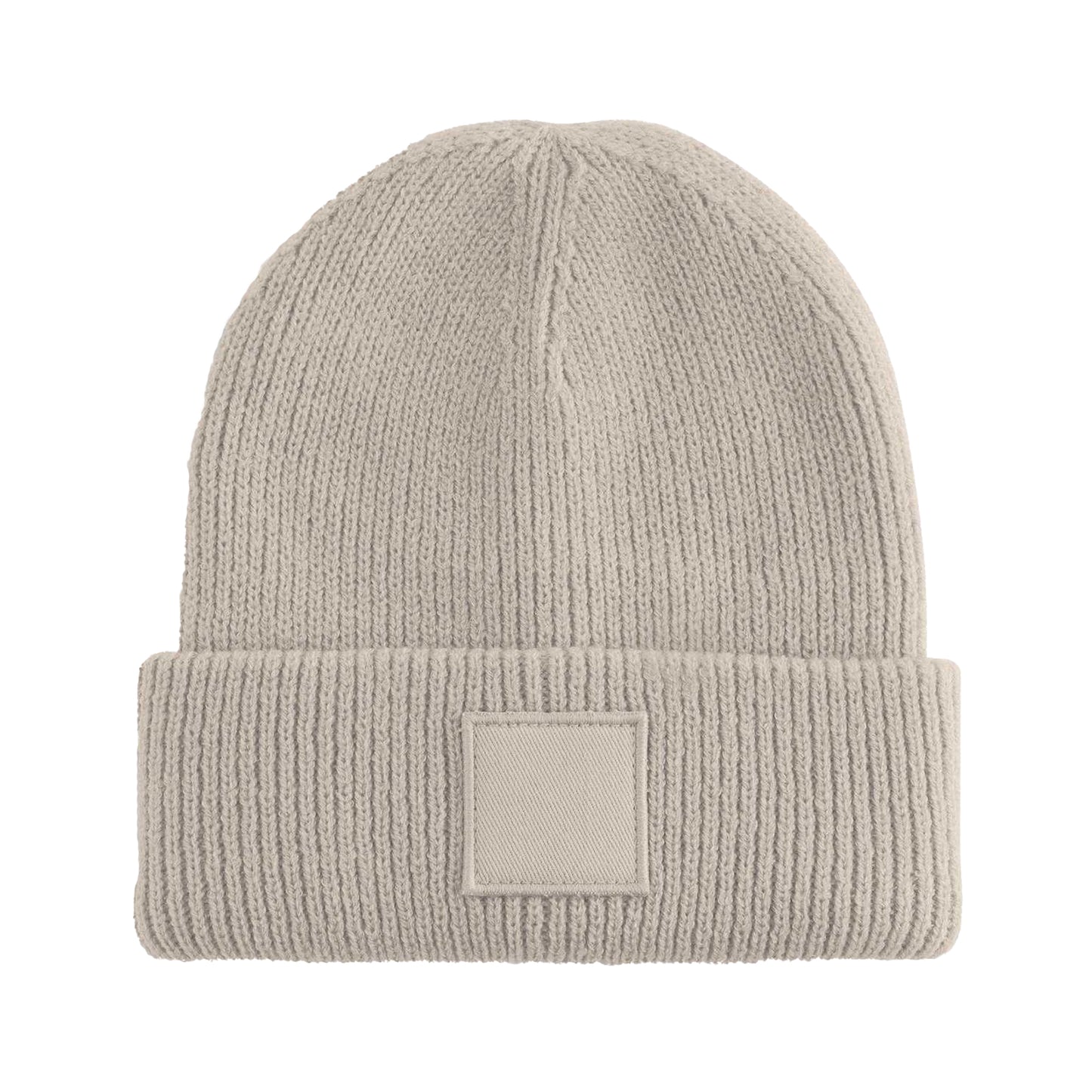 Natural Stone - Back - Beechfield Childrens-Kids Tonal Patch Cuffed Beanie