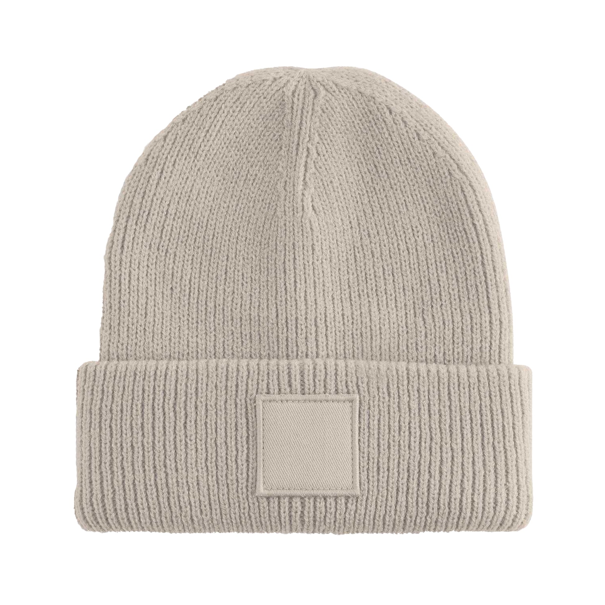 Natural Stone - Back - Beechfield Childrens-Kids Tonal Patch Cuffed Beanie